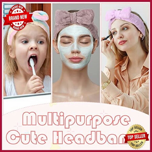 40 Pack Coral Fleece Spa Headbands Soft Bow Design for Makeup Facial Care main image 7